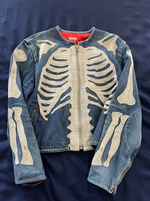 Kapital Kapital 12oz denim bones skeleton Crosby jacket Size US XL / EU 56 / 4 - 1 Preview
