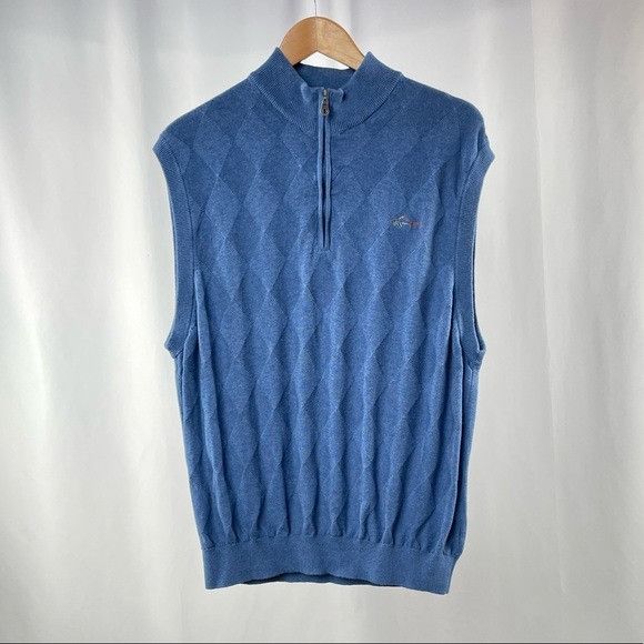 Greg Norman Greg Norman 1/4 Zip Pullover Sweater Vest in Blue | Grailed