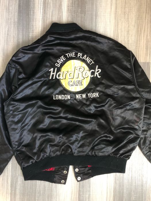 Vintage 80's Stormin' Norman Hard Rock Cafe Embroidered Satin Jacket ...