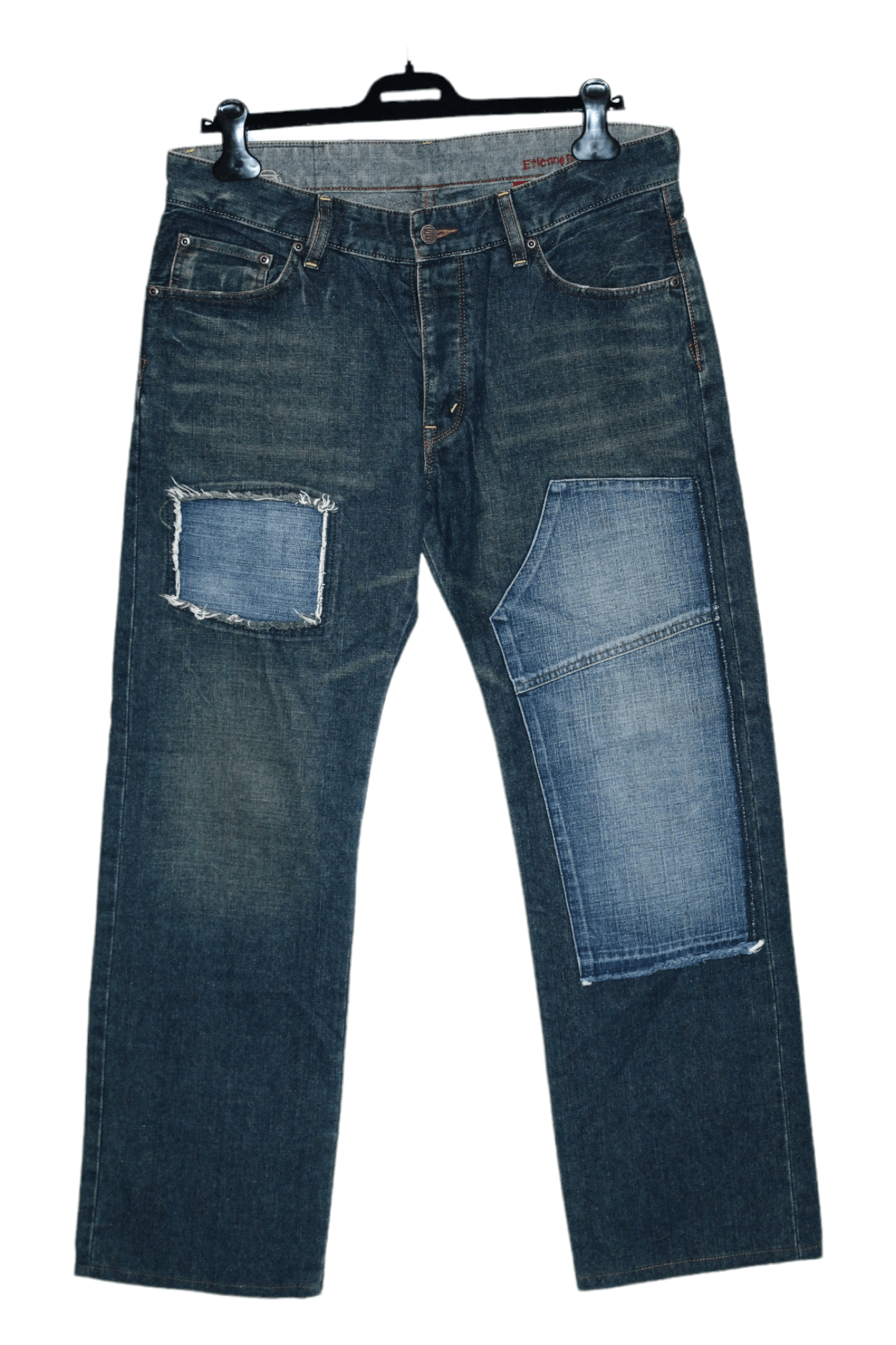 Japanese Brand Rare Vtg Etienne Ozeki Patchwork faded denim baggy Jeans Size US 34 / EU 50 - 1 Thumbnail