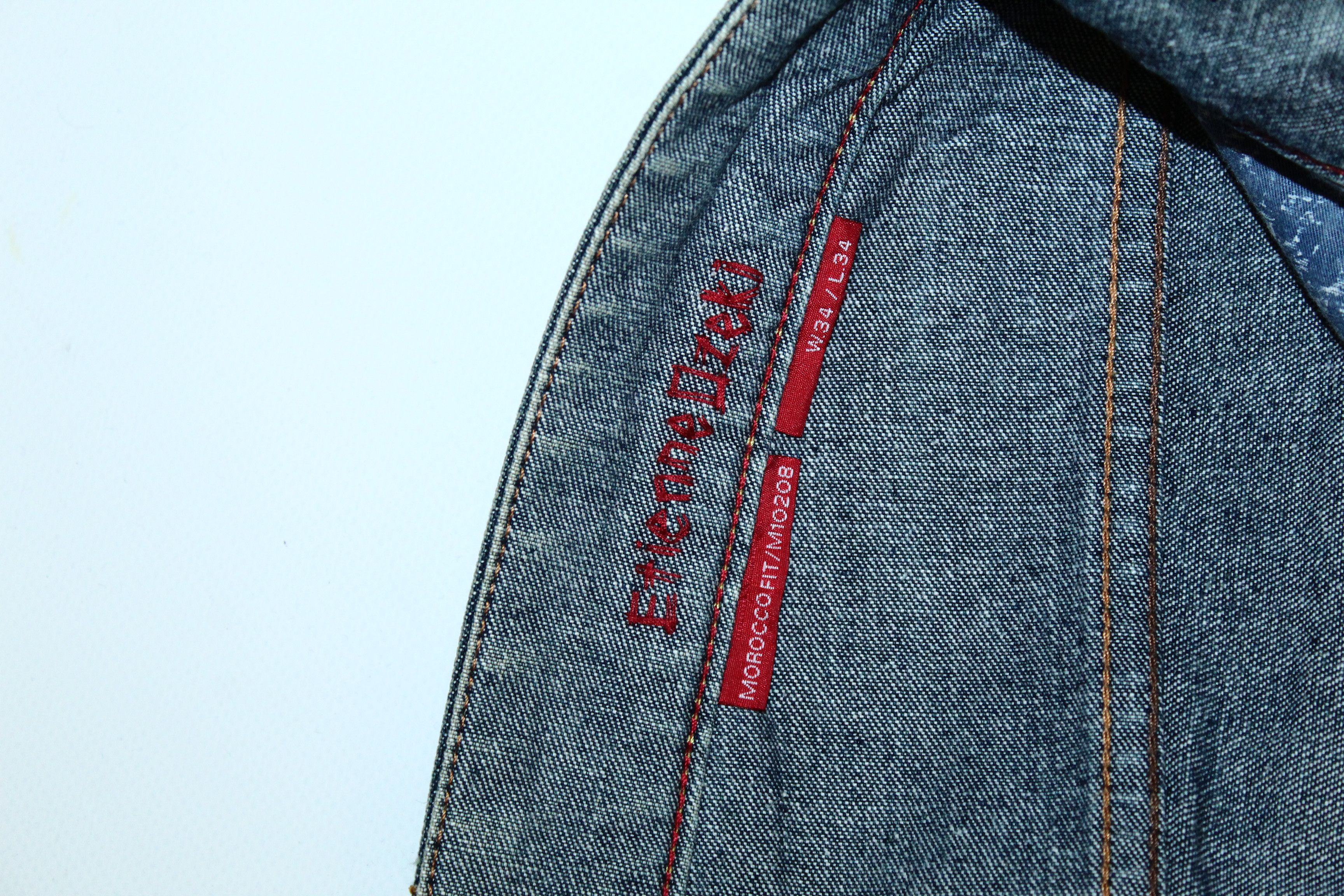 Japanese Brand Rare Vtg Etienne Ozeki Patchwork faded denim baggy Jeans Size US 34 / EU 50 - 7 Thumbnail