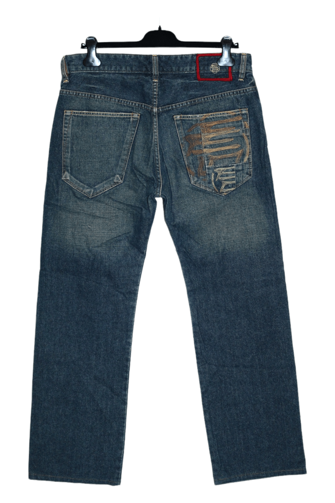 Japanese Brand Rare Vtg Etienne Ozeki Patchwork faded denim baggy Jeans Size US 34 / EU 50 - 2 Thumbnail