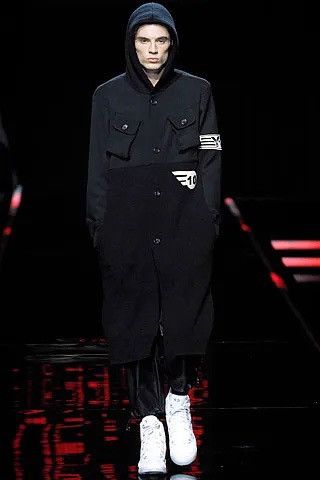 image of Y 3 x Yohji Yamamoto Vintage 2007 Runway Coat Made In Japan in Black, Men's (Size Large)