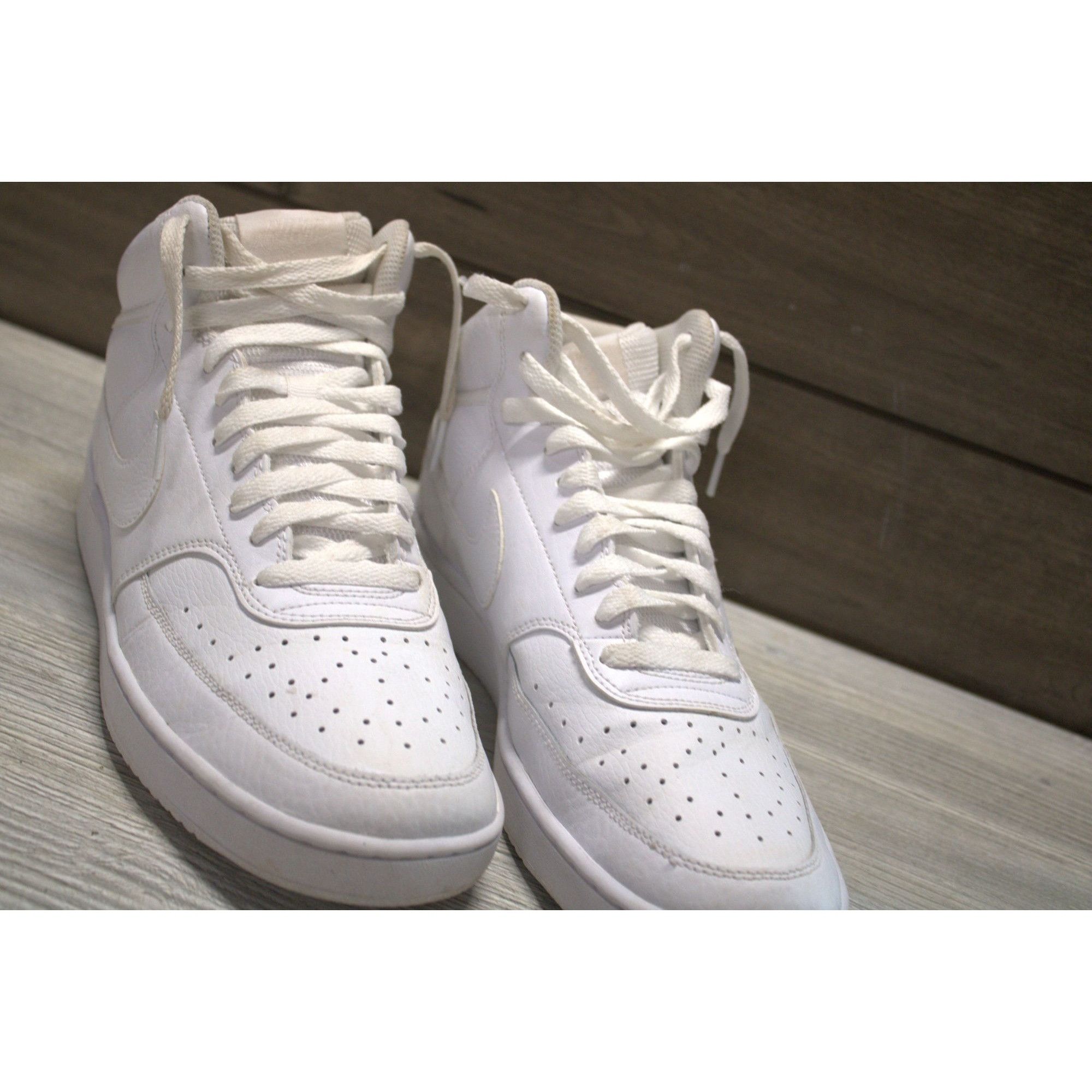 MEN\'S NIKE COURT VISION MID ALL TRIPLE WHITE CD5466-100 BASKETBALL SNEAKERS Nike Court Vision Mid Triple White BRAND NEW | Mercari main image 2