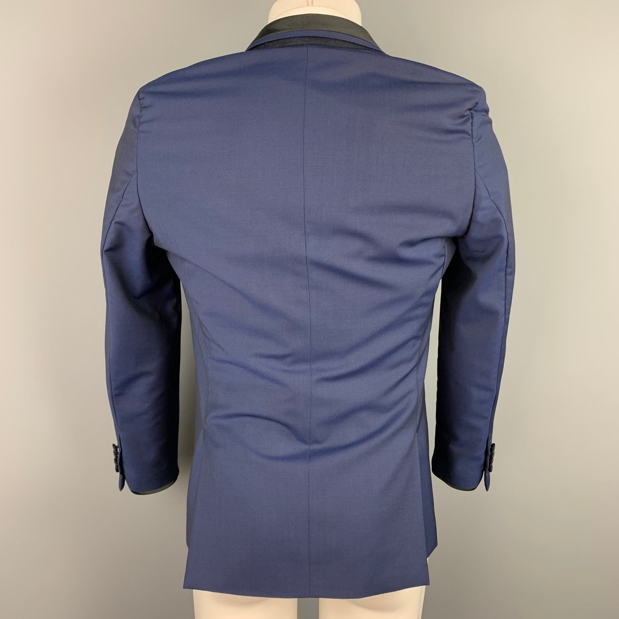 Paul Smith Regular Navy Wool Mohair Peak Lapel Tuxedo Sport Coat Size 38R - 4 Thumbnail