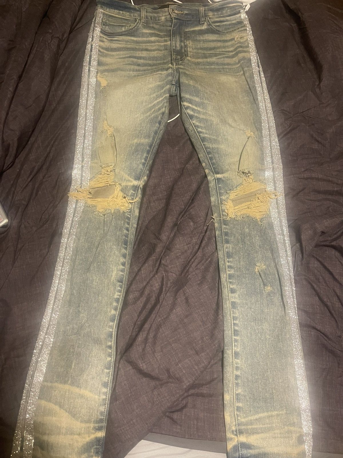 Amiri Amiri Glitter Track Jeans Size US 32 / EU 48 - 1 Thumbnail