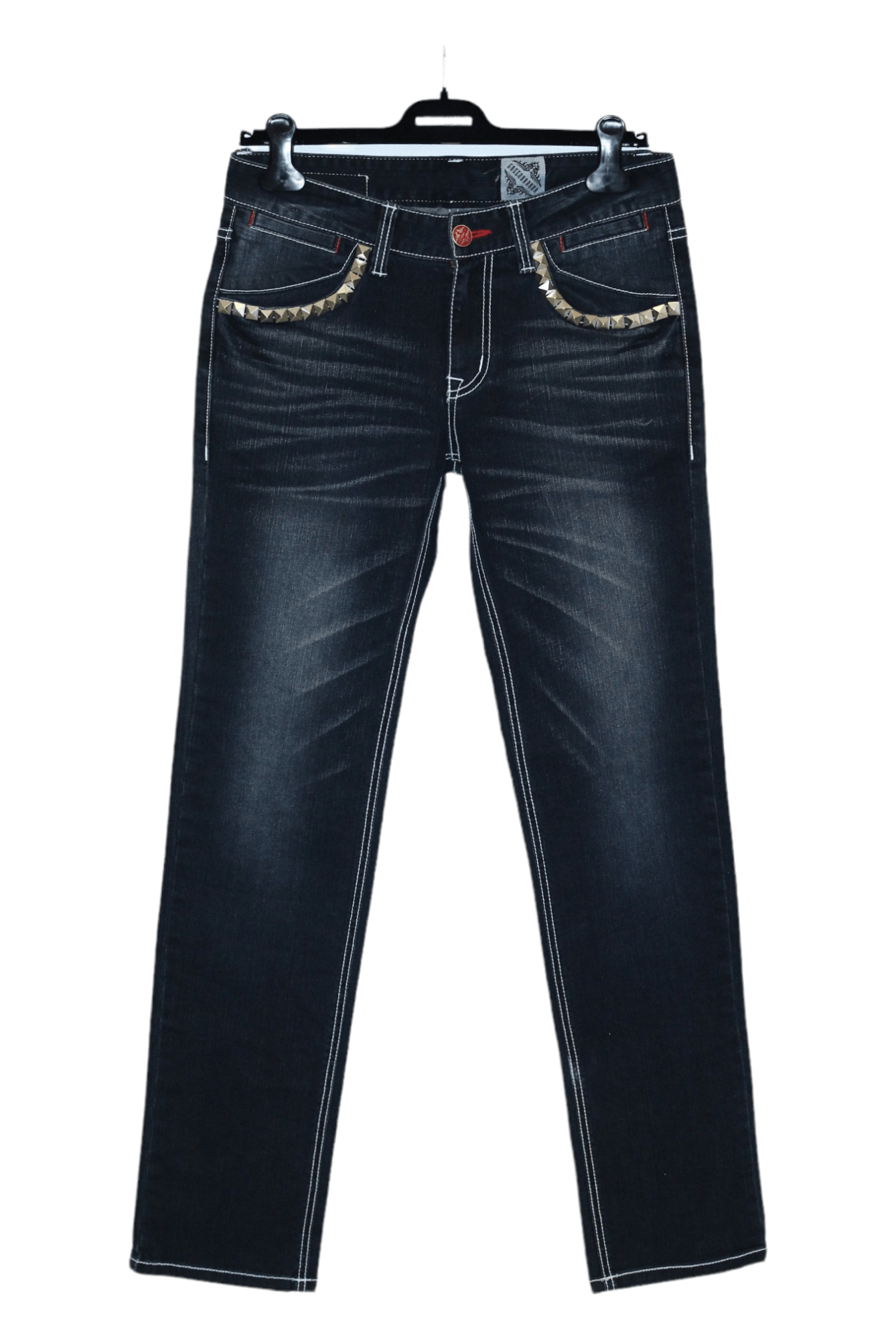 Affliction Y2K🔥Green Banana Wings Embroidery Faded Denim Jeans Size US 31 - 2 Thumbnail