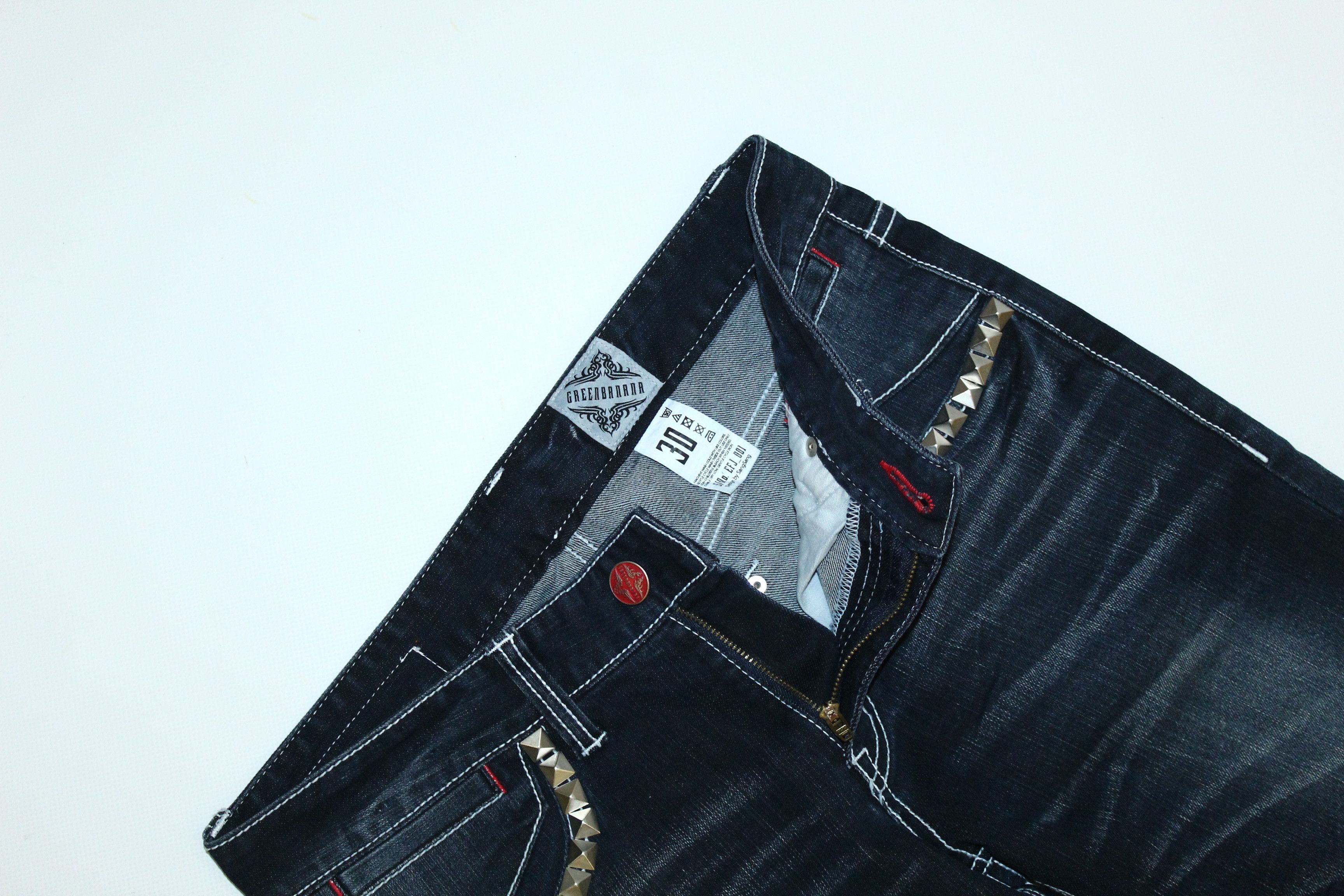 Affliction Y2K🔥Green Banana Wings Embroidery Faded Denim Jeans Size US 31 - 7 Thumbnail