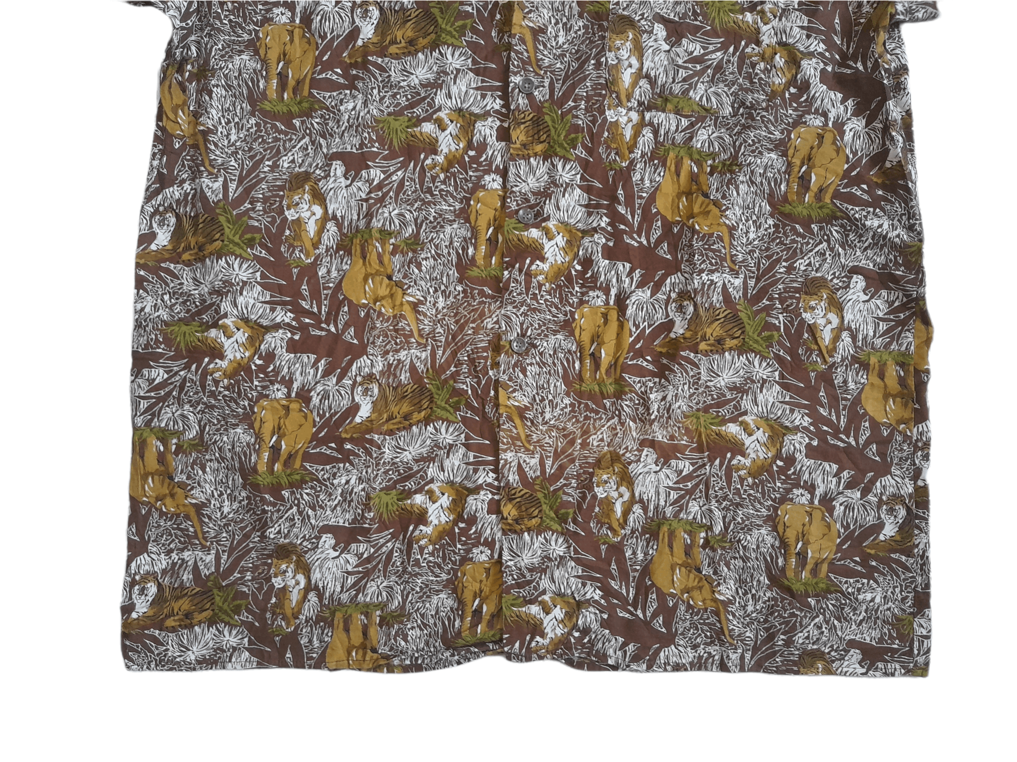 Japanese Brand × Vintage Maceye Sukajan Tiger Elephent Button Shirt (E386) Size US L / EU 52-54 / 3 - 3 Thumbnail