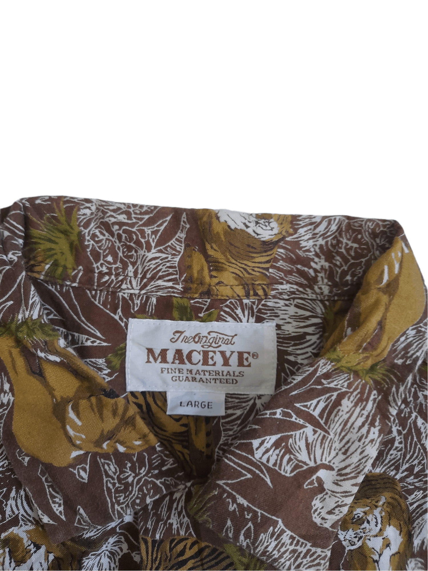 Japanese Brand × Vintage Maceye Sukajan Tiger Elephent Button Shirt (E386) Size US L / EU 52-54 / 3 - 5 Thumbnail