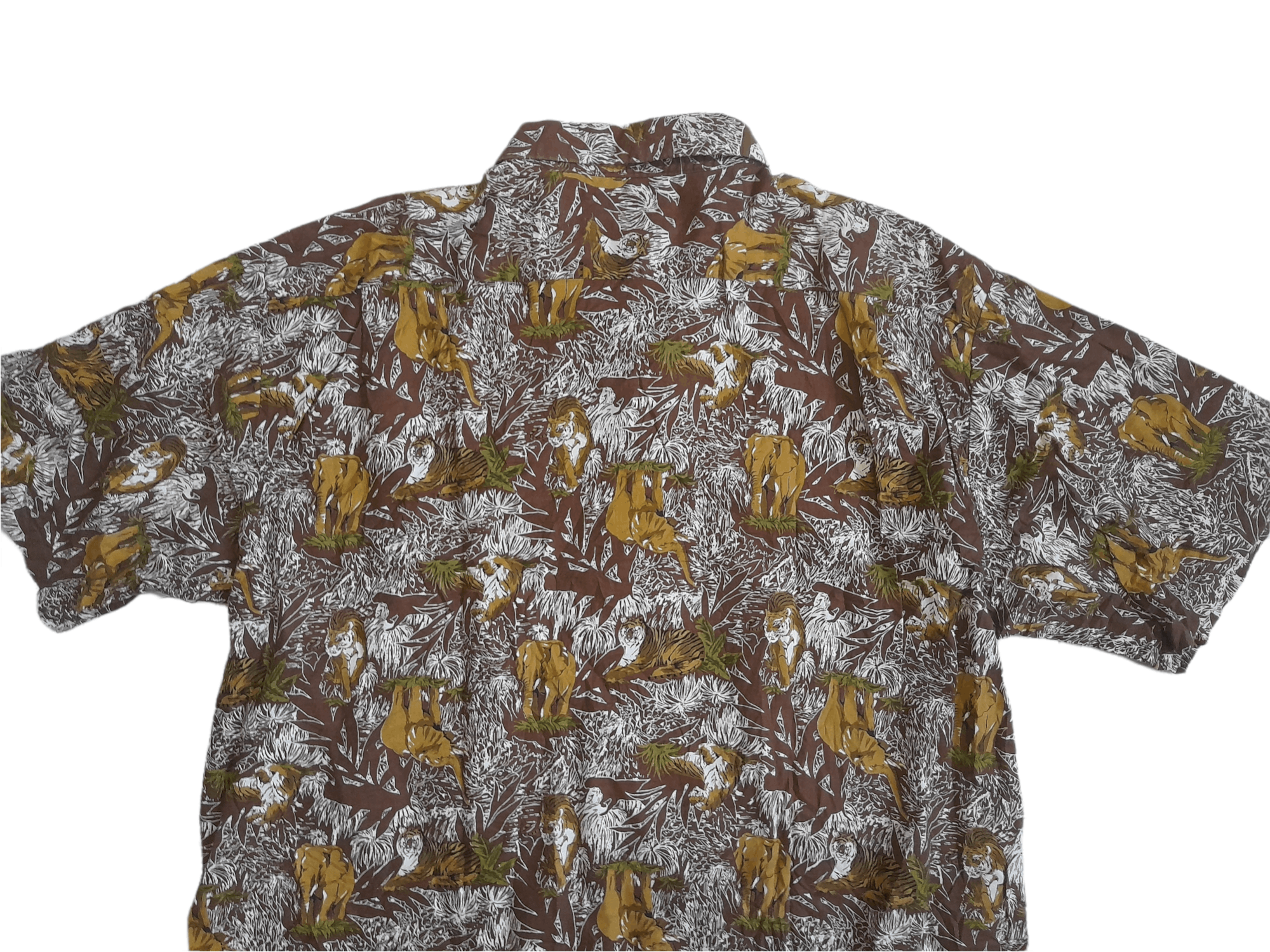 Japanese Brand × Vintage Maceye Sukajan Tiger Elephent Button Shirt (E386) Size US L / EU 52-54 / 3 - 7 Thumbnail