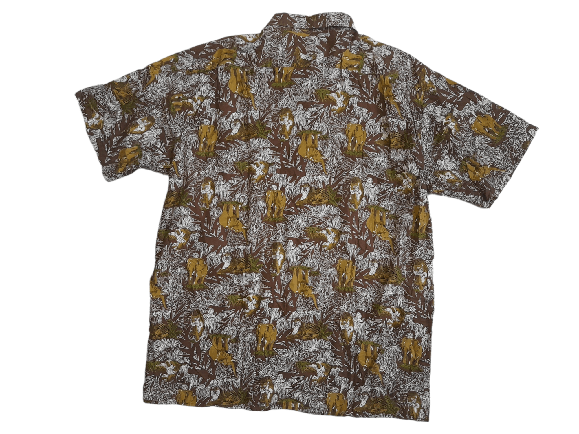 Japanese Brand × Vintage Maceye Sukajan Tiger Elephent Button Shirt (E386) Size US L / EU 52-54 / 3 - 6 Thumbnail