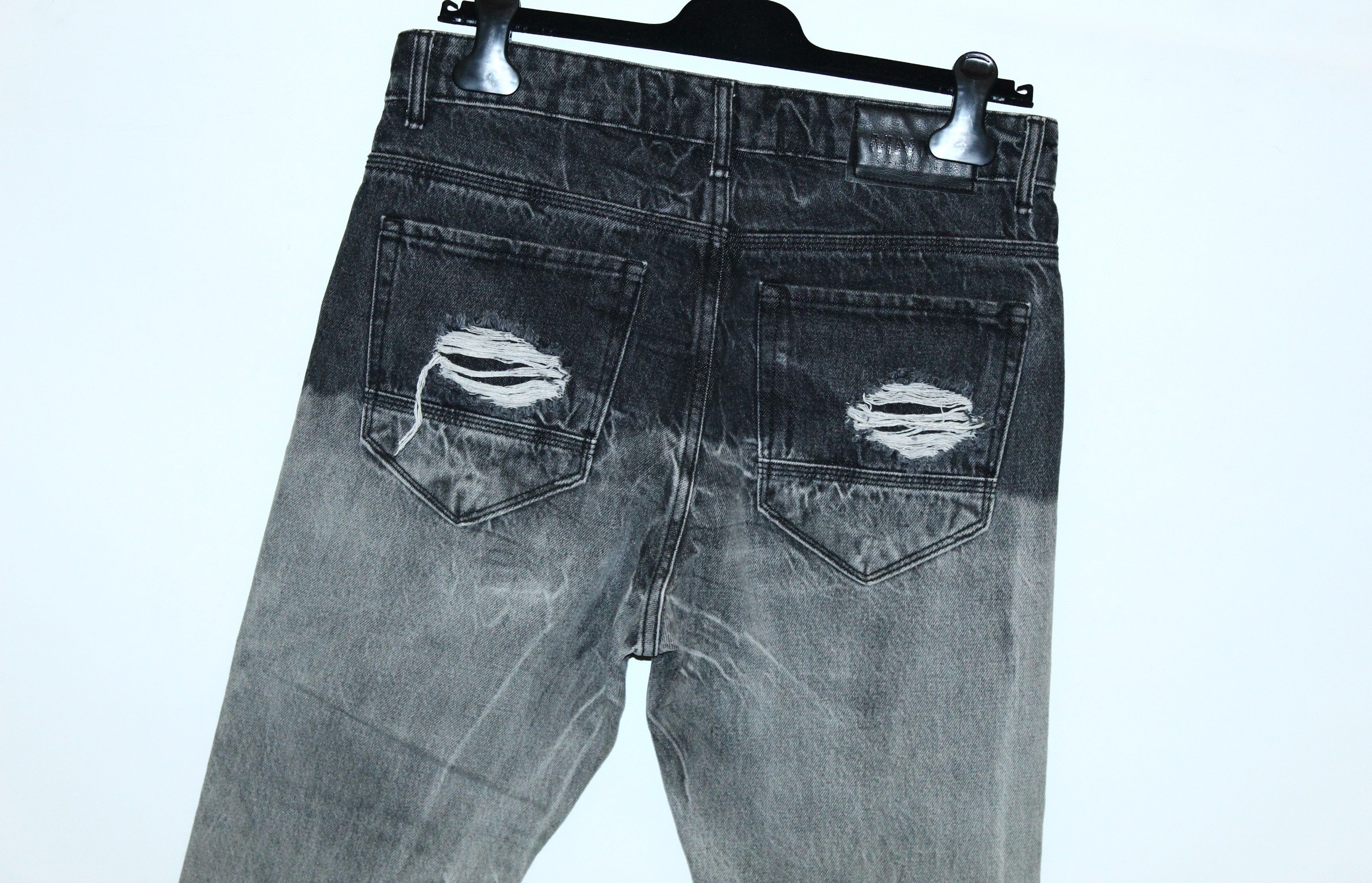 MNML MNML Distress Gradient Fading Wash Denim Tapered Jeans Size US 30 / EU 46 - 6 Thumbnail