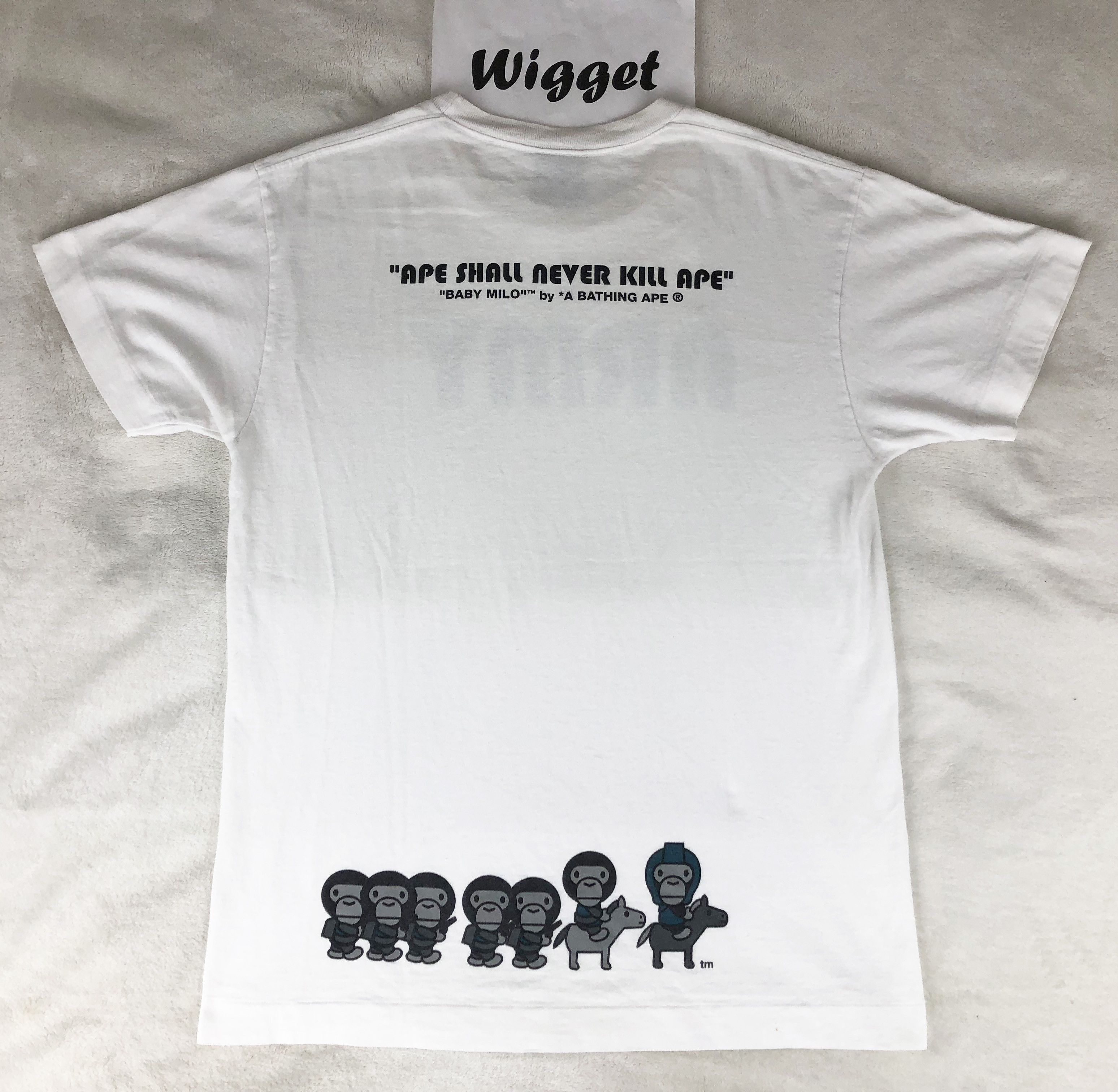 Bape Bathing ape Baby Milo Army tee White large