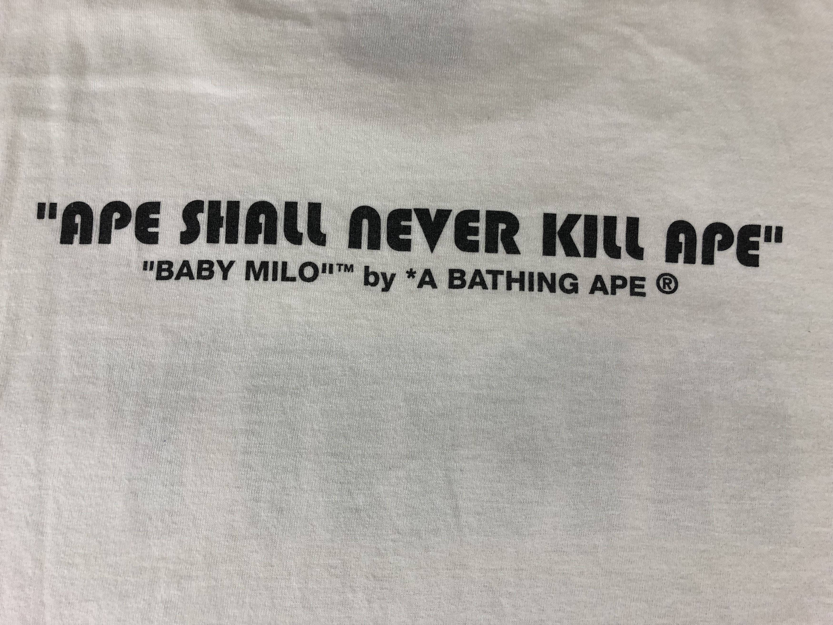 Bape Bathing ape Baby Milo Army tee White large