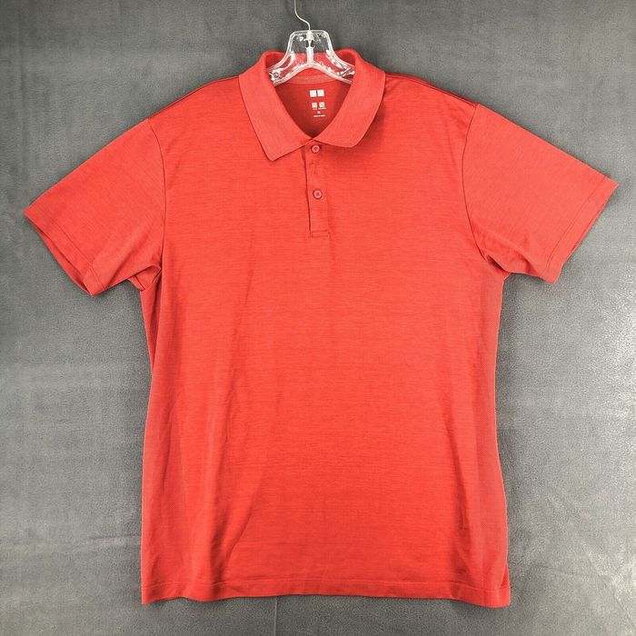 Uniqlo UT Uniqlo Polo Shirt Adult XL Orange Performance Fit Stretch ...