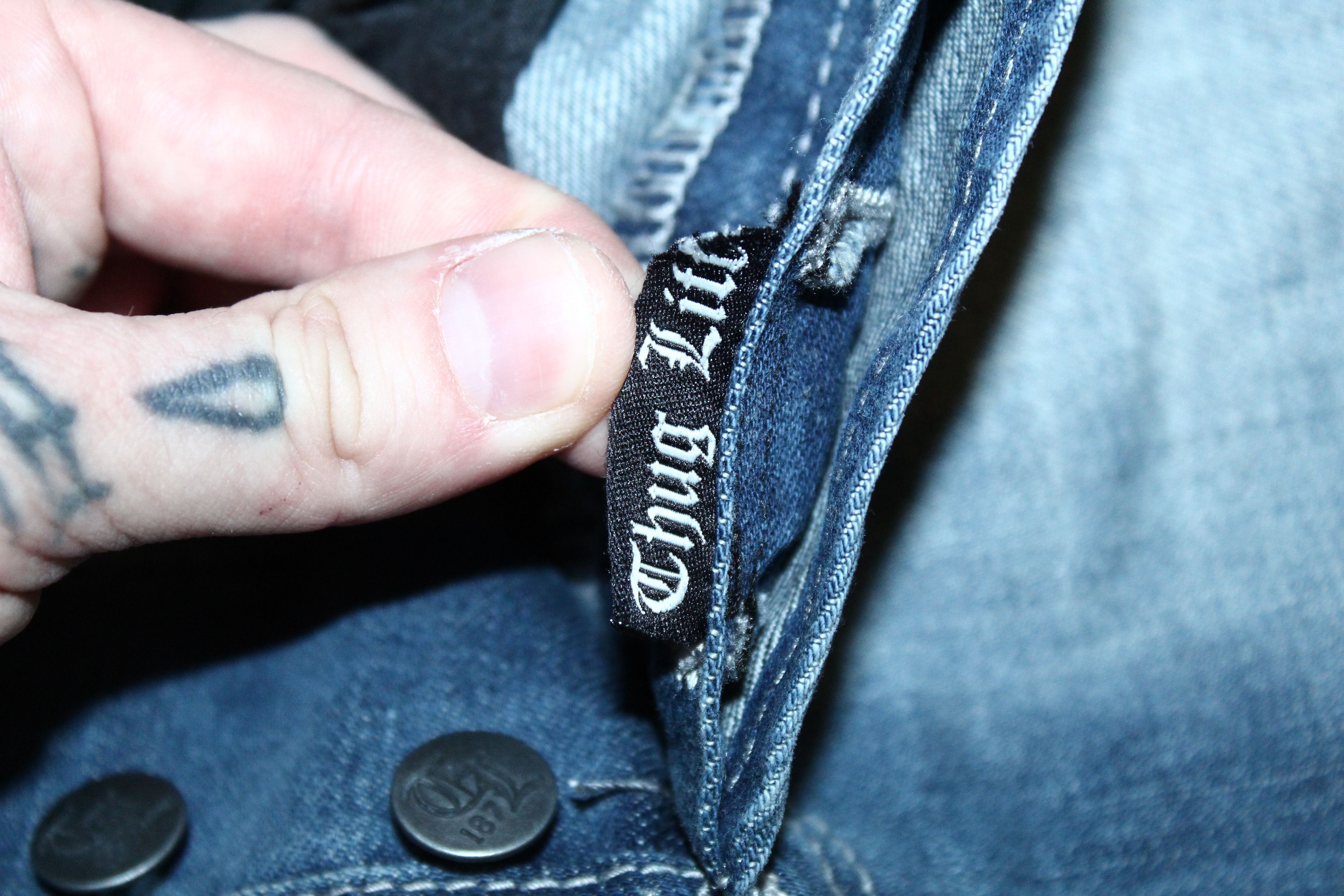 JNCO DEADSTOCK💥90's Thug Life Denim Saddle Fit OG Rap Jeans Size US 30 / EU 46 - 6 Thumbnail