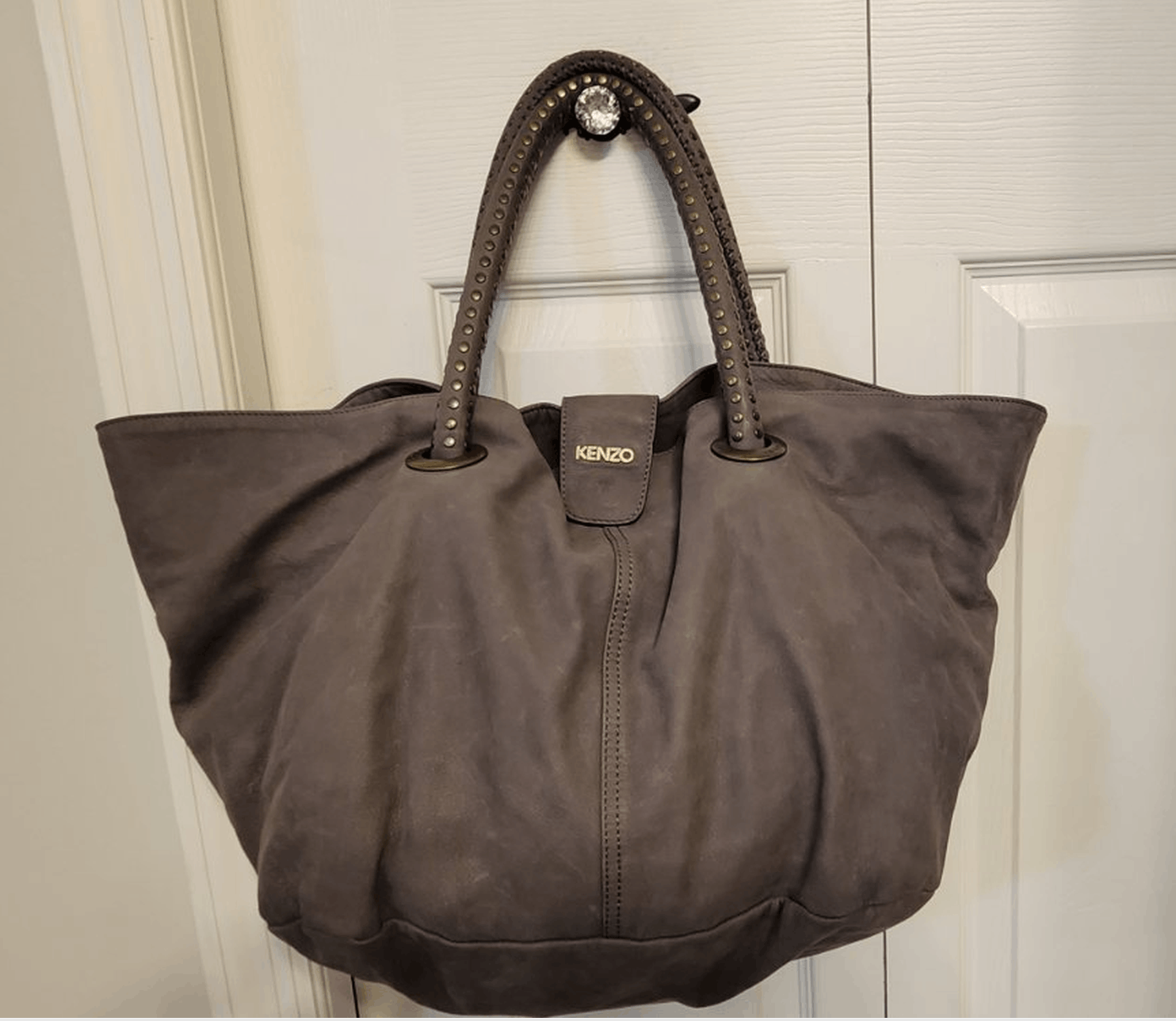 Kenzo studded Handles Suede Tote Bag Handbag
