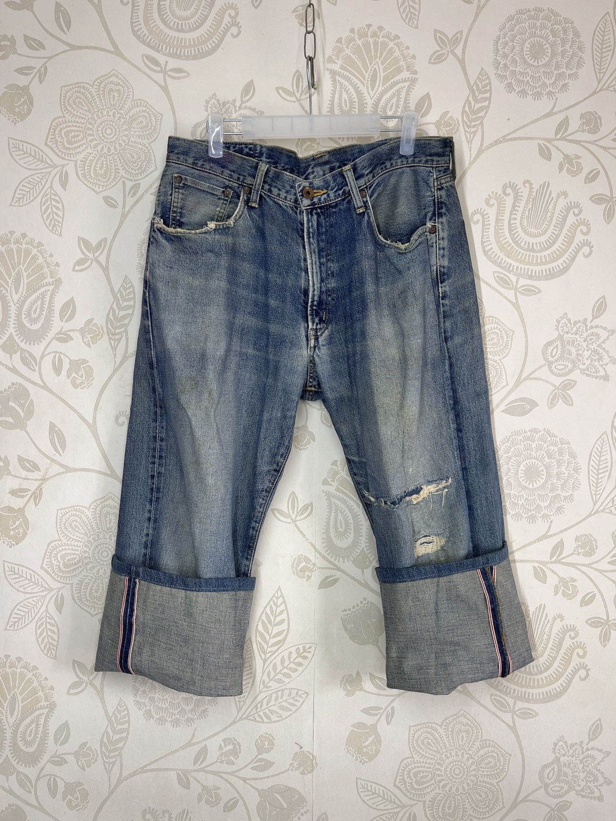 Edwin Distressed Vintage Edwin 505 Denim Redline Selvedge Jeans Size US 32 / EU 48 - 1 Thumbnail
