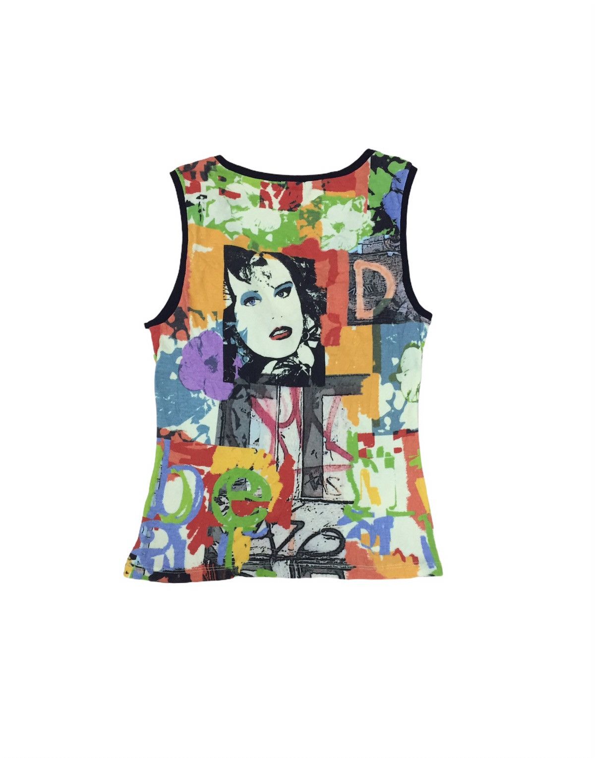 United Colors Of Benetton Rare UCB Printed Art Tank Size XS / US 0-2 / IT 36-38 - 2 Thumbnail