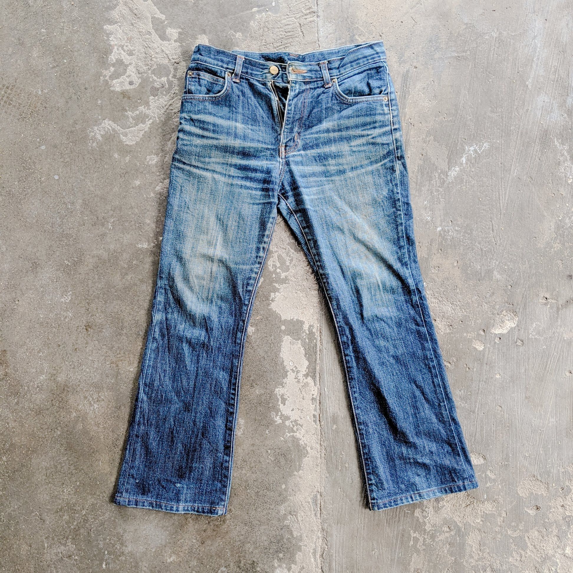 Japanese Brand Vtg Japanese Boot Cut Faded Jean Trousers Denim Pants Size US 30 / EU 46 - 1 Thumbnail