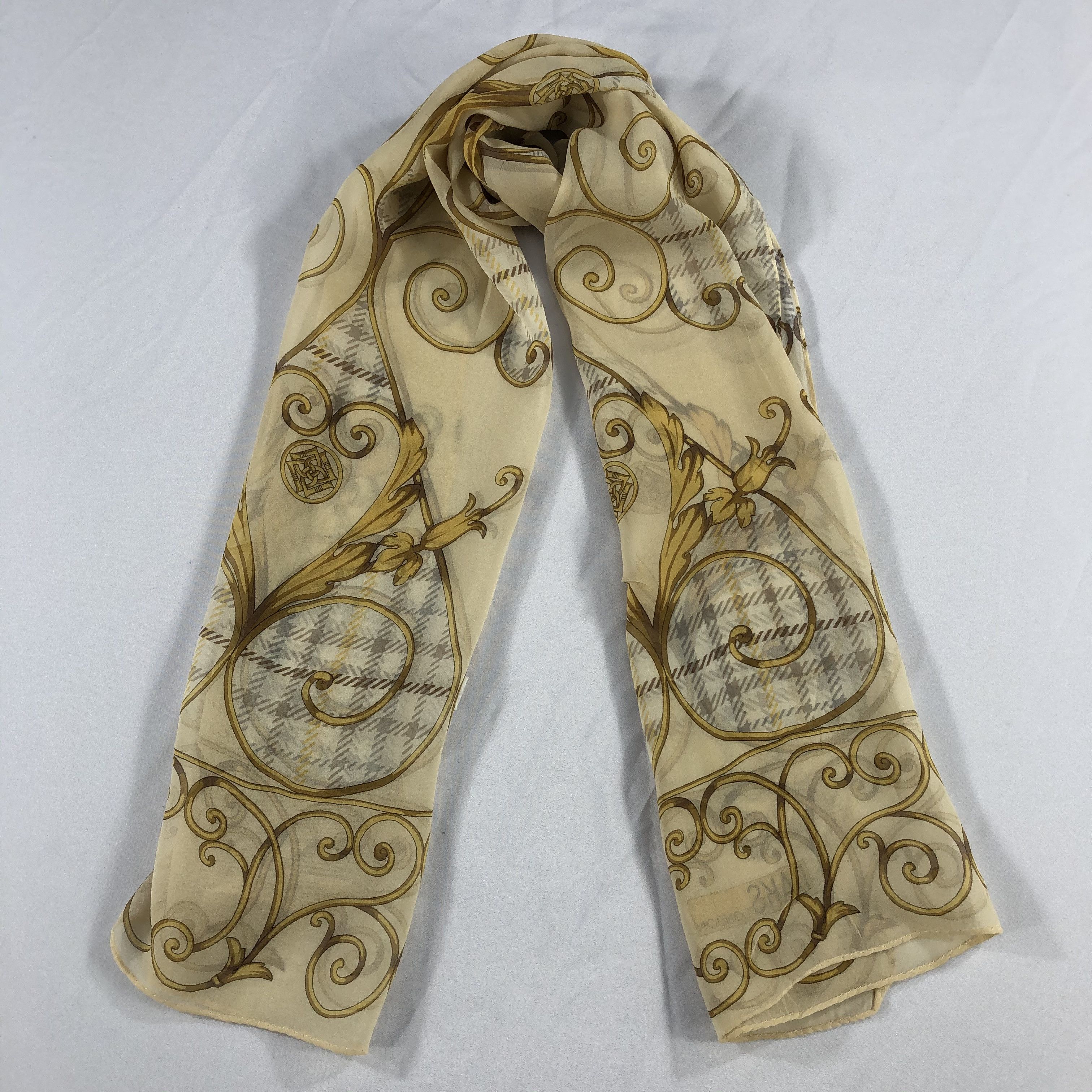 Foulard Vintage Daks En Soie 100% - Motif Géométrique Multicolore - Occasion Bon état