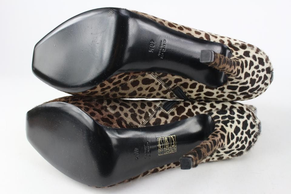 Gucci Leopard Pony Hair Platform Ankle Booties 4GG1113