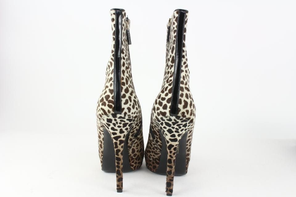 Gucci Leopard Pony Hair Platform Ankle Booties 4GG1113
