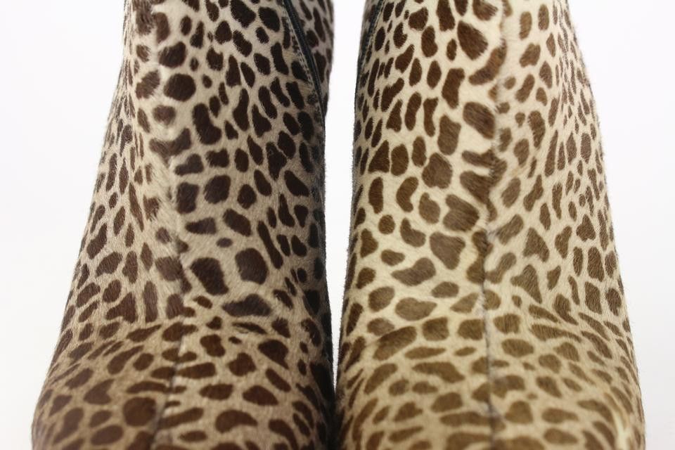 Gucci Leopard Pony Hair Platform Ankle Booties 4GG1113