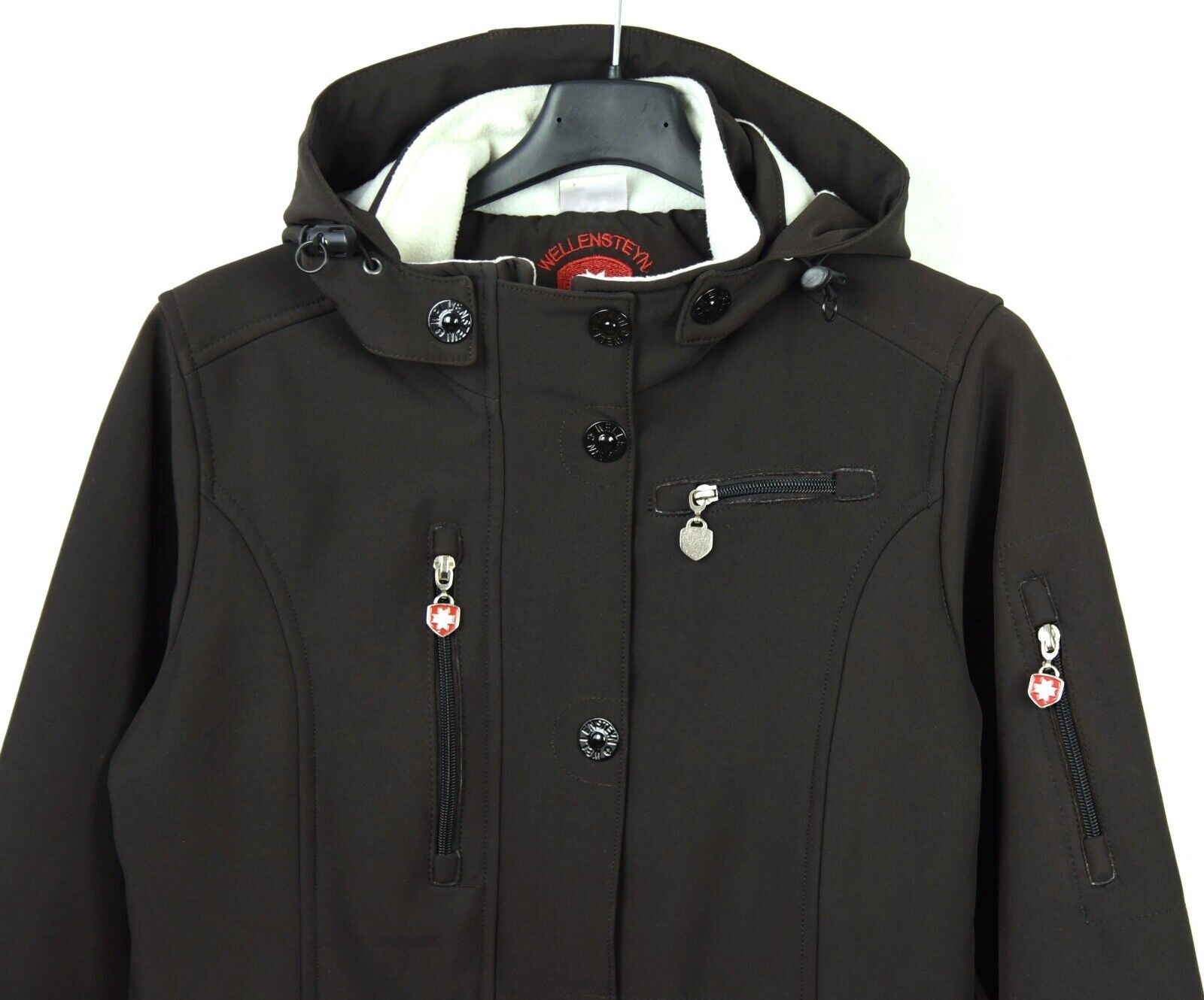 Wellensteyn Women's S Jacket Fleece Lining Brown Cotton Hooded Coat Top Size S / US 4 / IT 40 - 2 Thumbnail