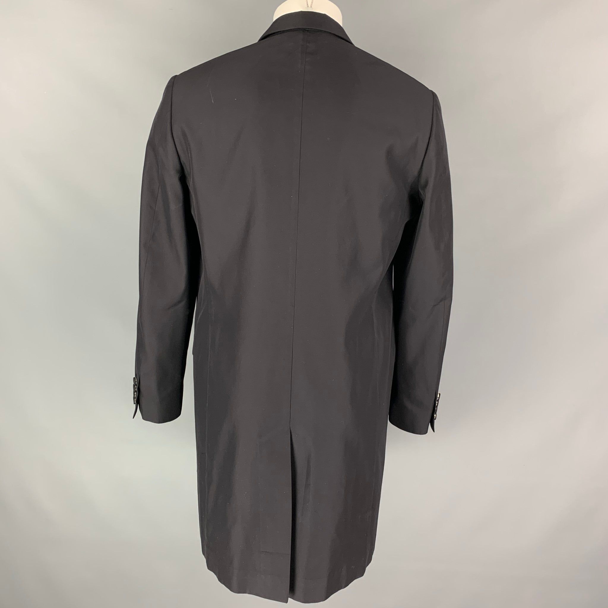 Calvin Klein Black Silk Notch Lapel Lightweight Coat Size US M / EU 48-50 / 2 - 4 Thumbnail