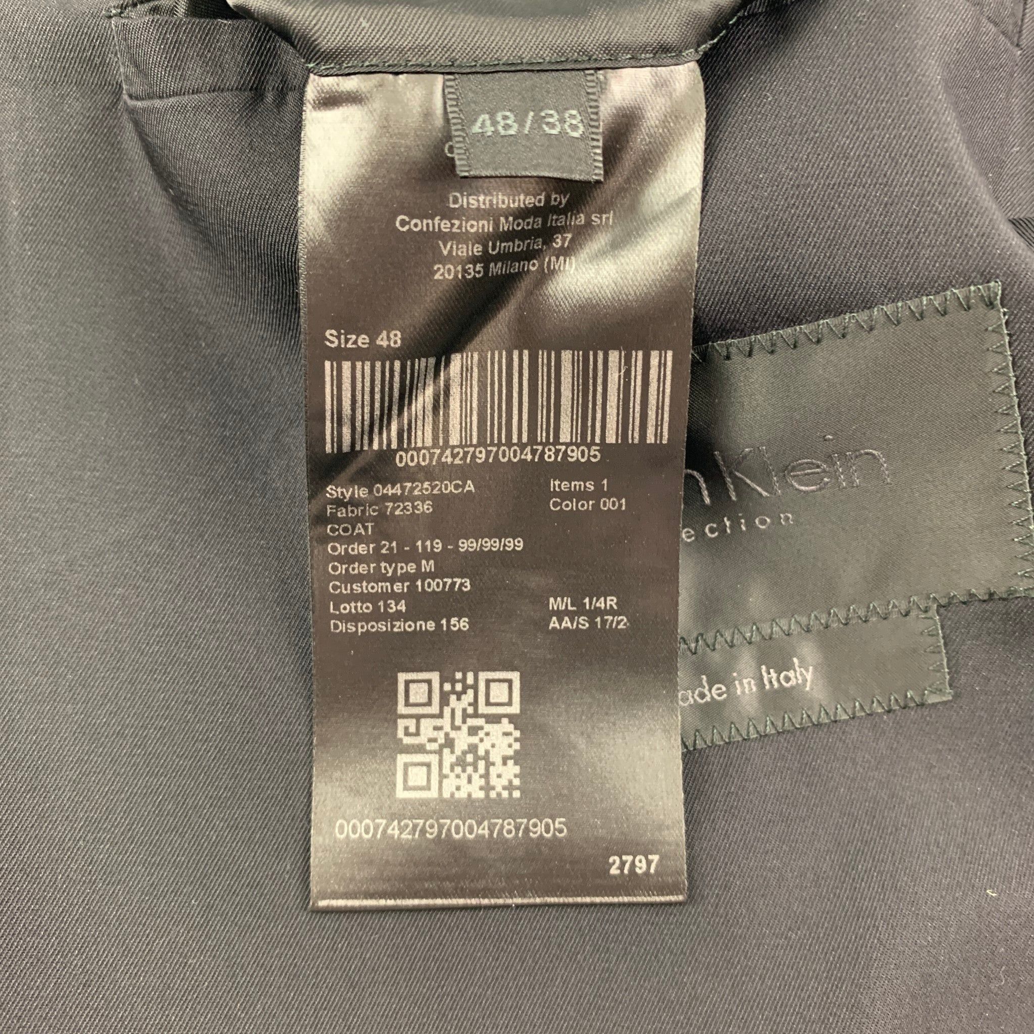 Calvin Klein Black Silk Notch Lapel Lightweight Coat Size US M / EU 48-50 / 2 - 6 Thumbnail