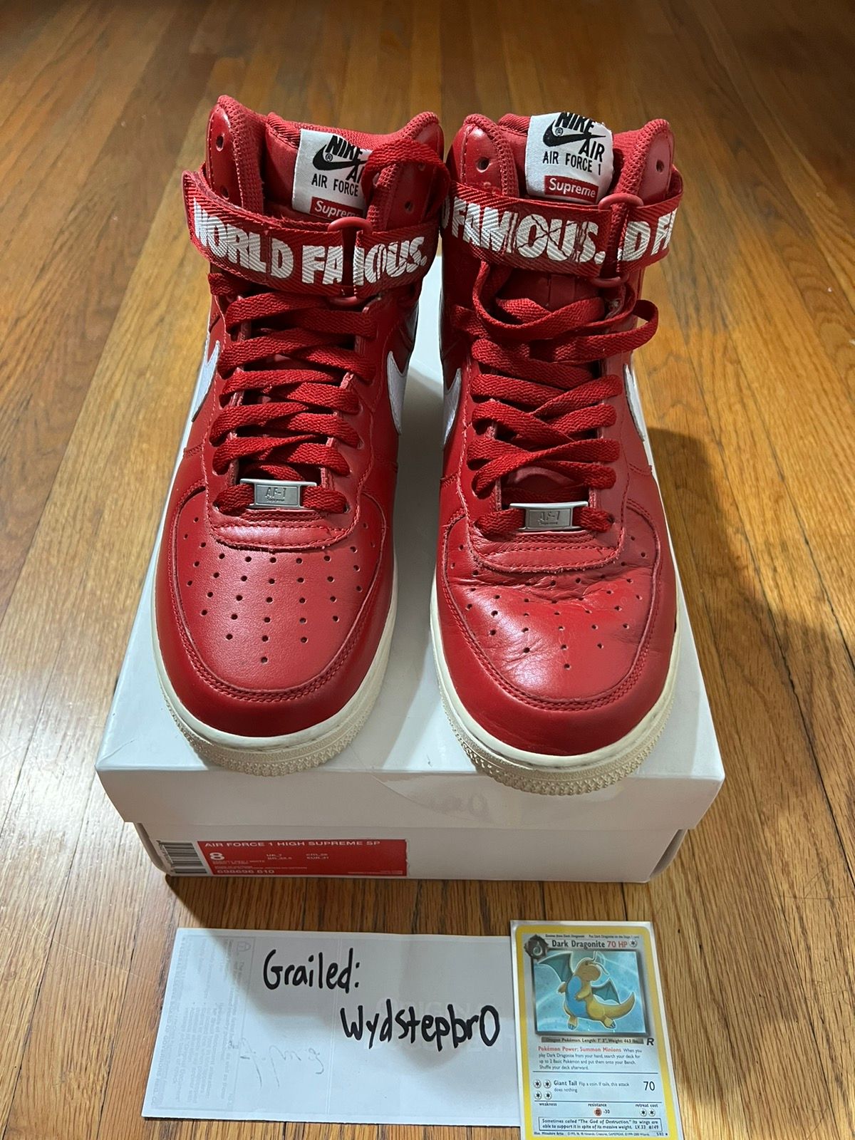 Nike Air Force 1 High SP 2014 Supreme Red 698696-610 Size US 9