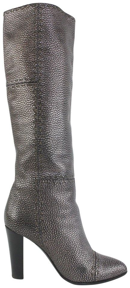Fendi Fendi Women's Knee High Grey Leather Selleria Boots