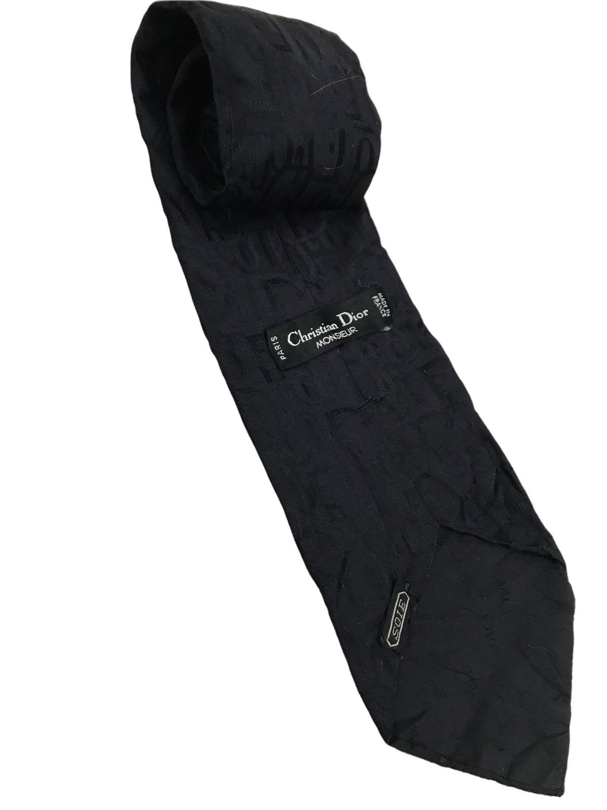 Christian Dior Monsieur Authentic ‼️Made in France Black monogram Dior Silk Tie Size ONE SIZE - 2 Thumbnail