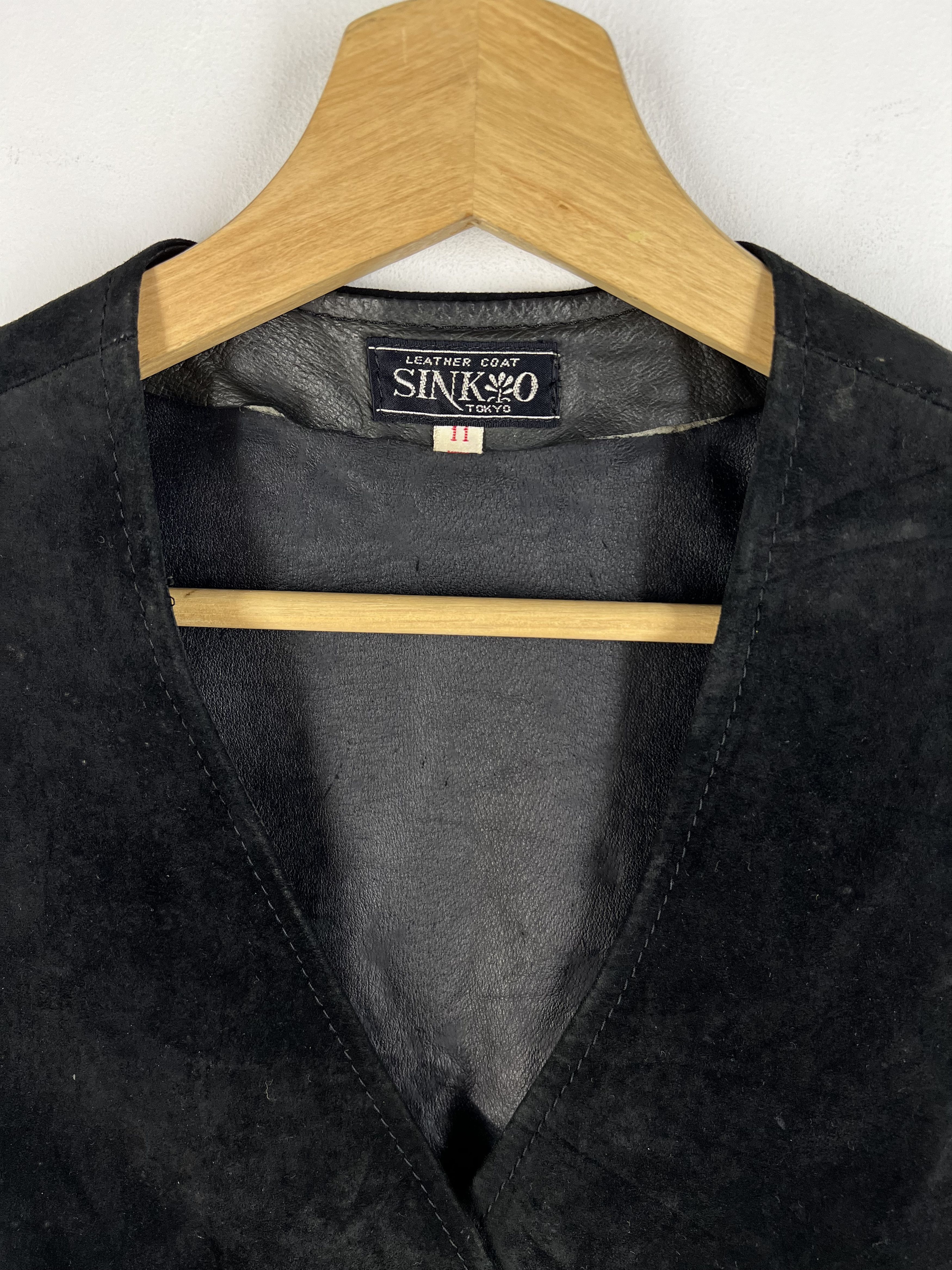 Japanese Brand × Vintage VINTAGE SINKO LEATHER COAT VEST Size 36R - 4 Thumbnail