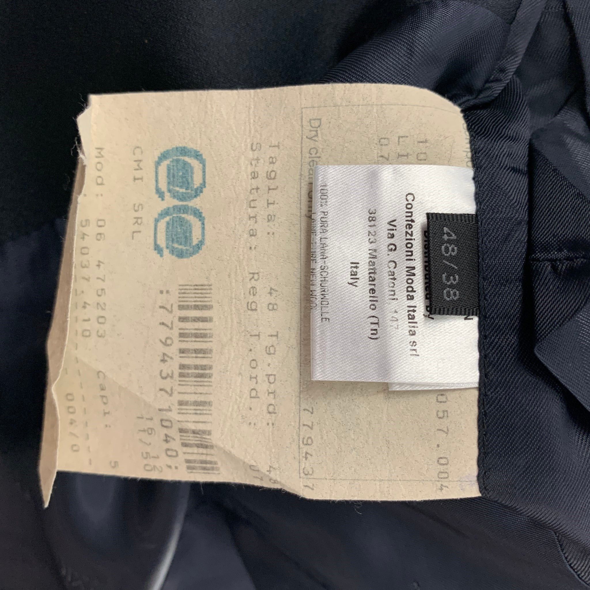 Calvin Klein Black Wool Peak Lapel Tuxedo Suit Size 38R - 7 Thumbnail