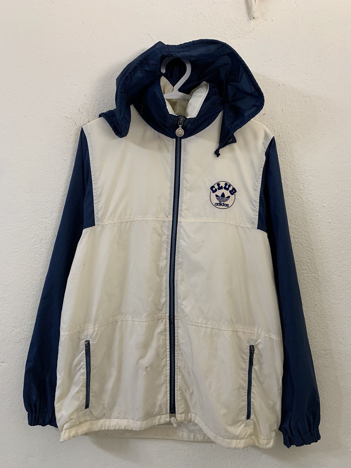 image of Adidas Club Windbreaker Jacket in Cream, Men's (Size Medium)