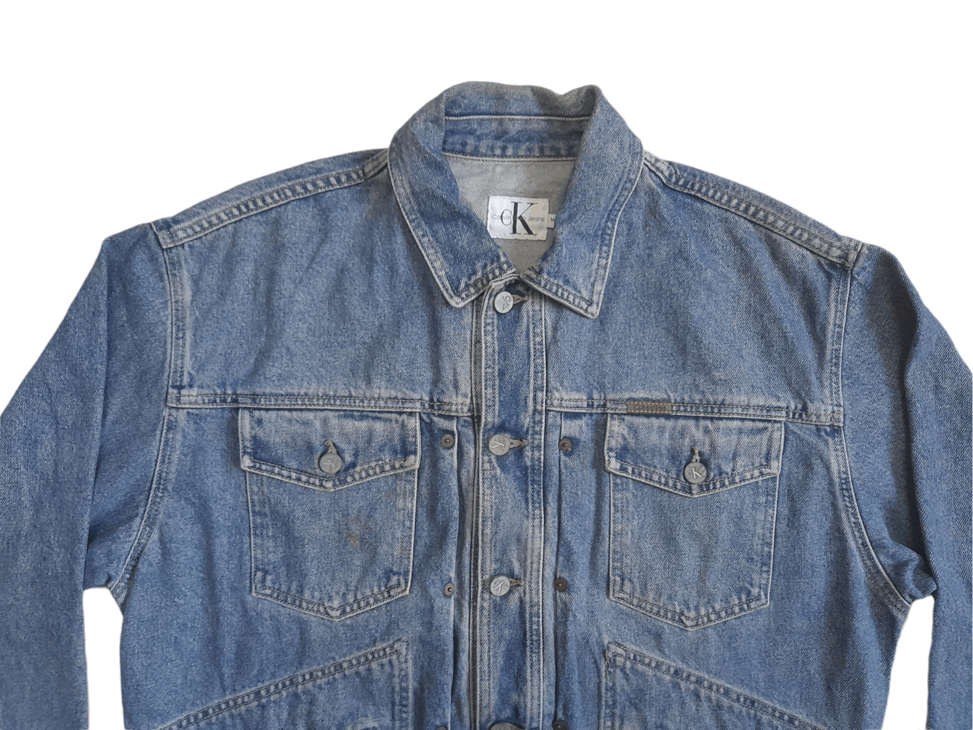 Calvin Klein 90s Calvin Klein CK Oversized Denim Jacket (E388) Size US M / EU 48-50 / 2 - 2 Thumbnail
