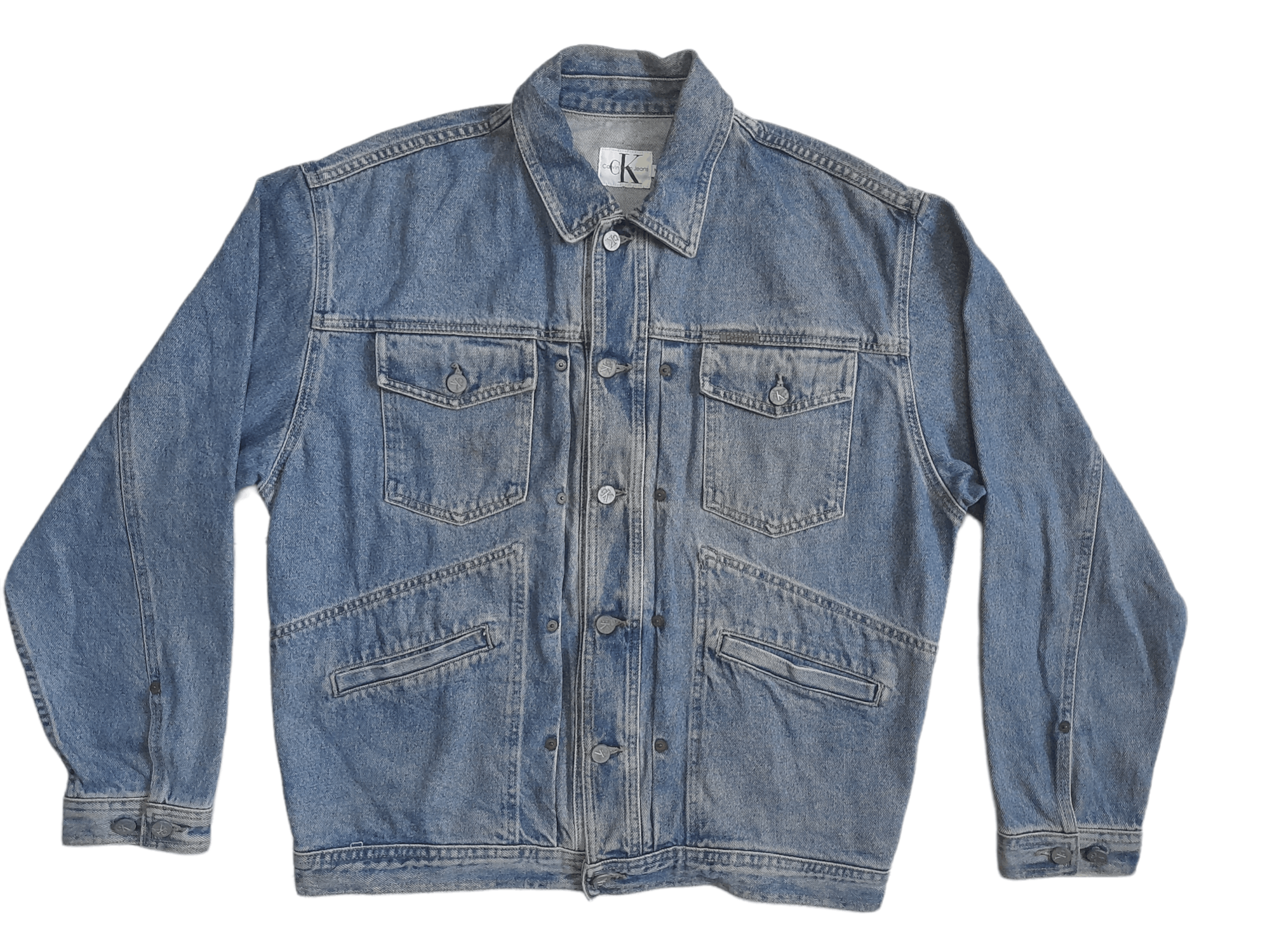 Calvin Klein 90s Calvin Klein CK Oversized Denim Jacket (E388) Size US M / EU 48-50 / 2 - 1 Thumbnail