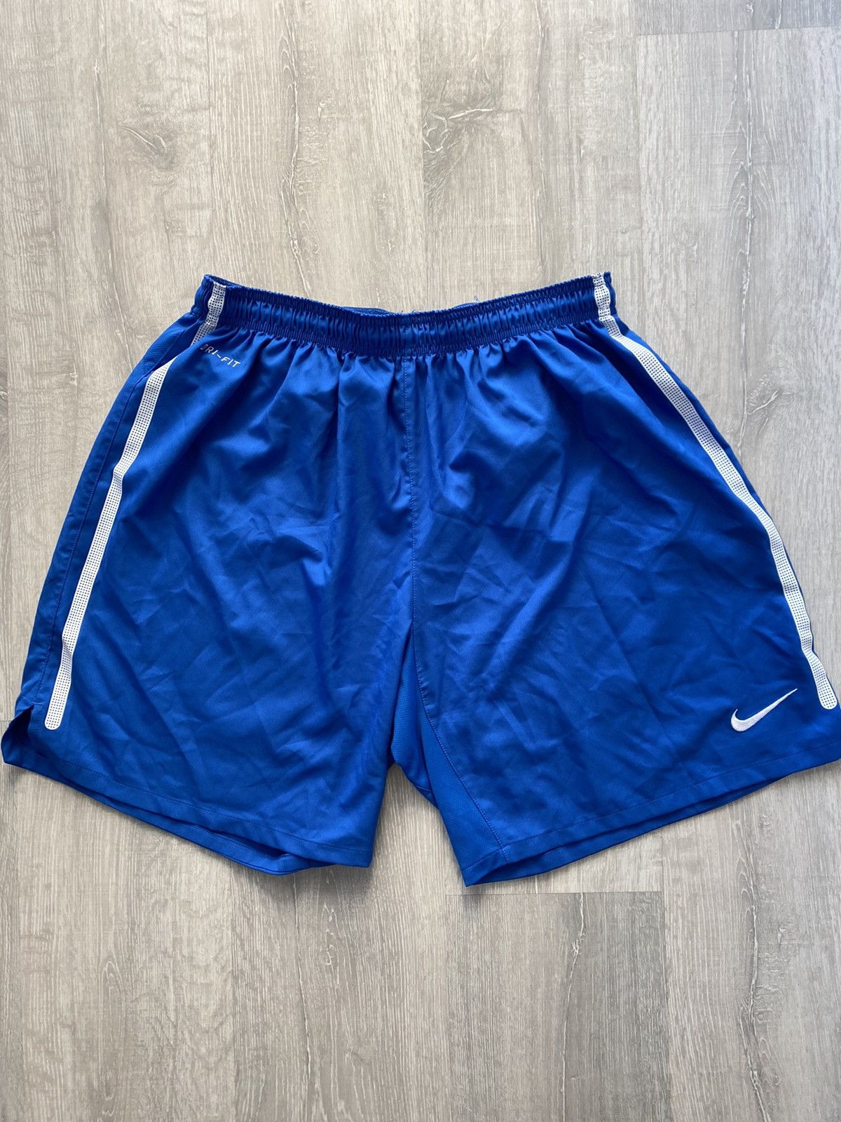 Nike × Vintage Nike vintage blue shorts track pant small swoosh Size US 34 / EU 50 - 1 Thumbnail