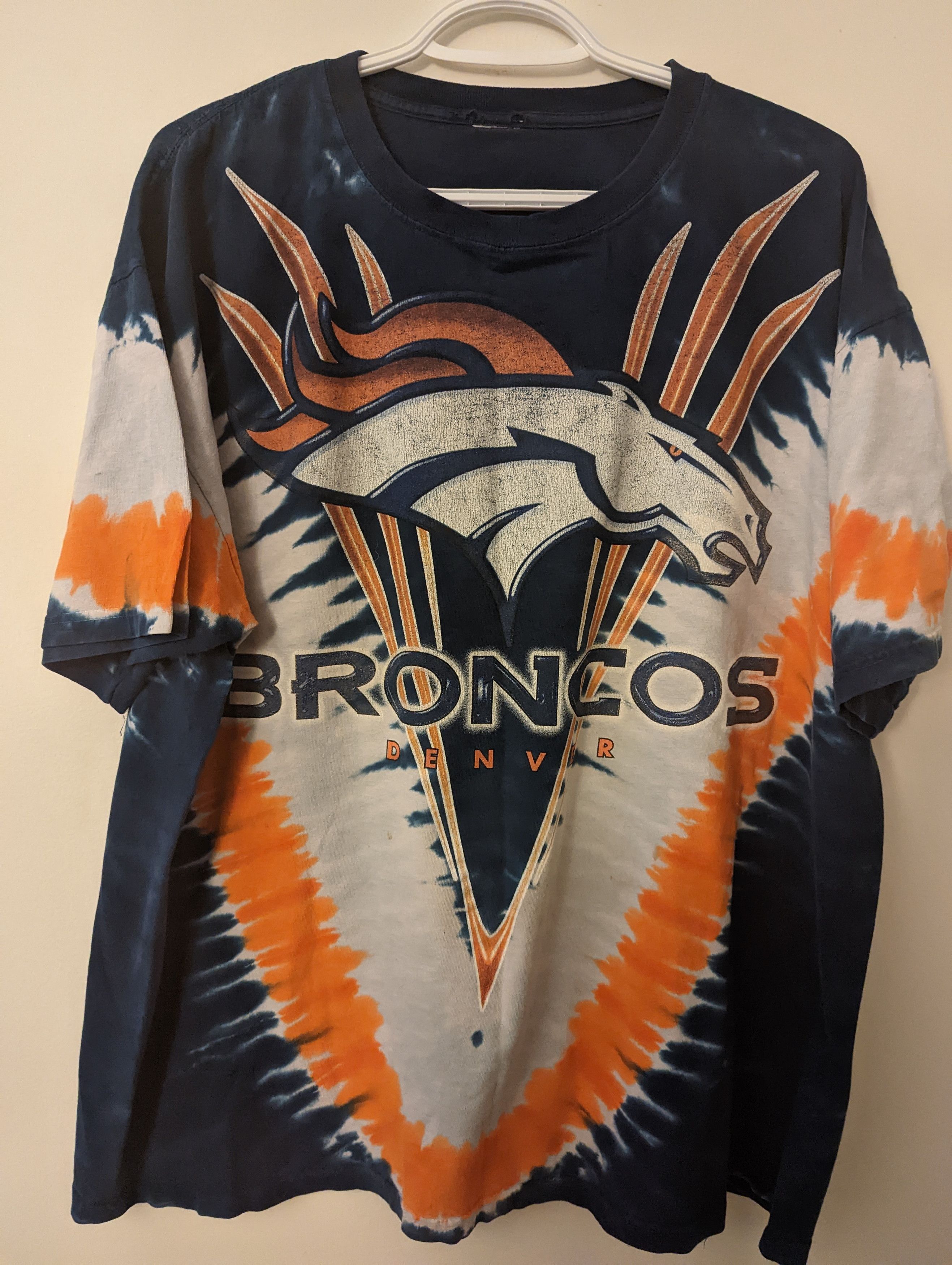 NFL Denver Broncos Tie-Dye Double Sided T-Shirt Big Helmet Print Size US XL / EU 56 / 4 - 2 Thumbnail