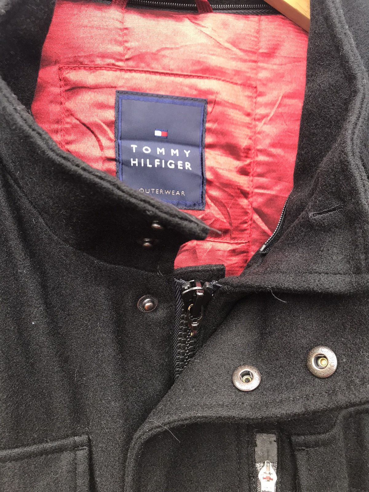 Tommy Hilfiger Tommy Hilfiger Black Men’s Outwear Utility Mix Wool Jacket Size US L / EU 52-54 / 3 - 3 Thumbnail