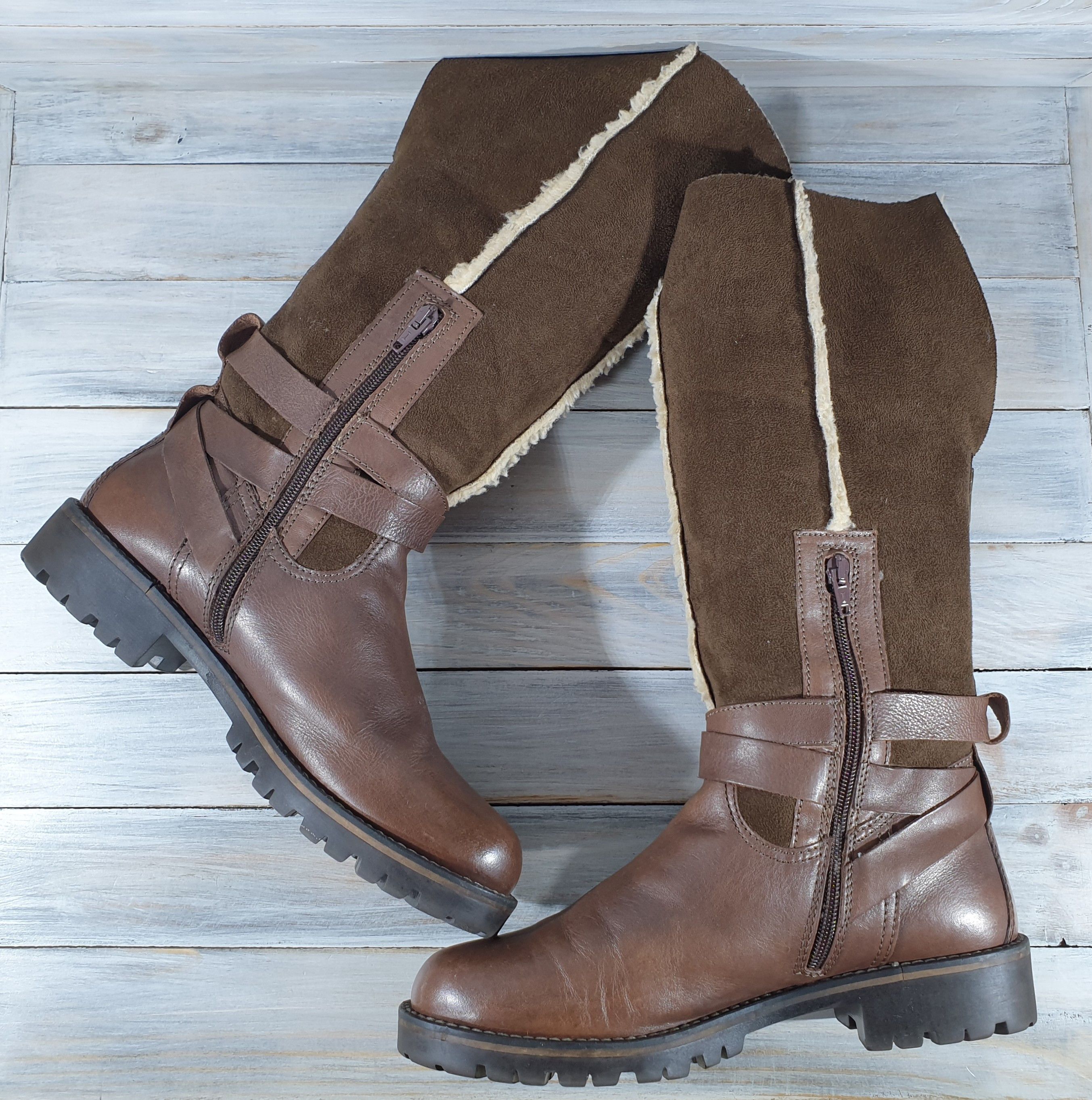 Leather × Other Weinbrenner Think Outdoors Women Winter Leather Long Boots Size US 9 / IT 39 - 6 Thumbnail