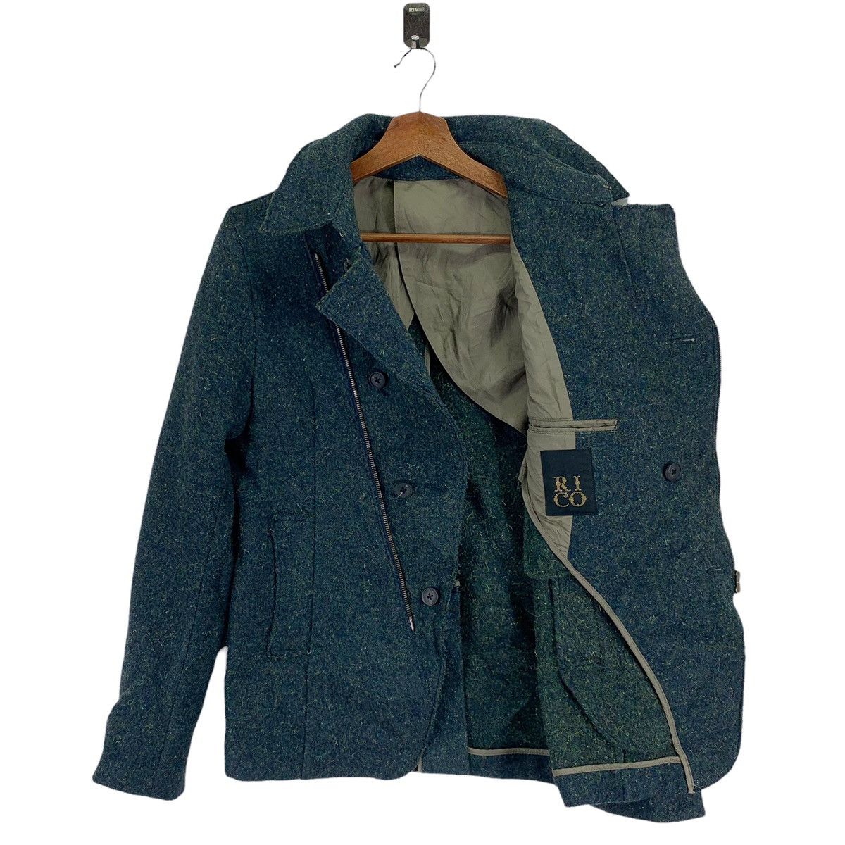 Japanese Brand × Vintage VINTAGE RICO CROSS ZIPPER COAT WOOL Size L / US 10 / IT 46 - 7 Thumbnail