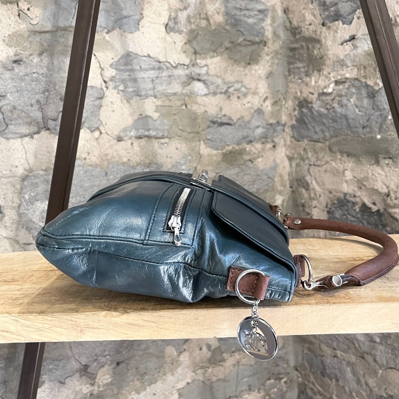 Lanvin Lanvin Teal Green Leather Medium Satchel Two-way Chain Bag Size ONE SIZE - 7 Thumbnail