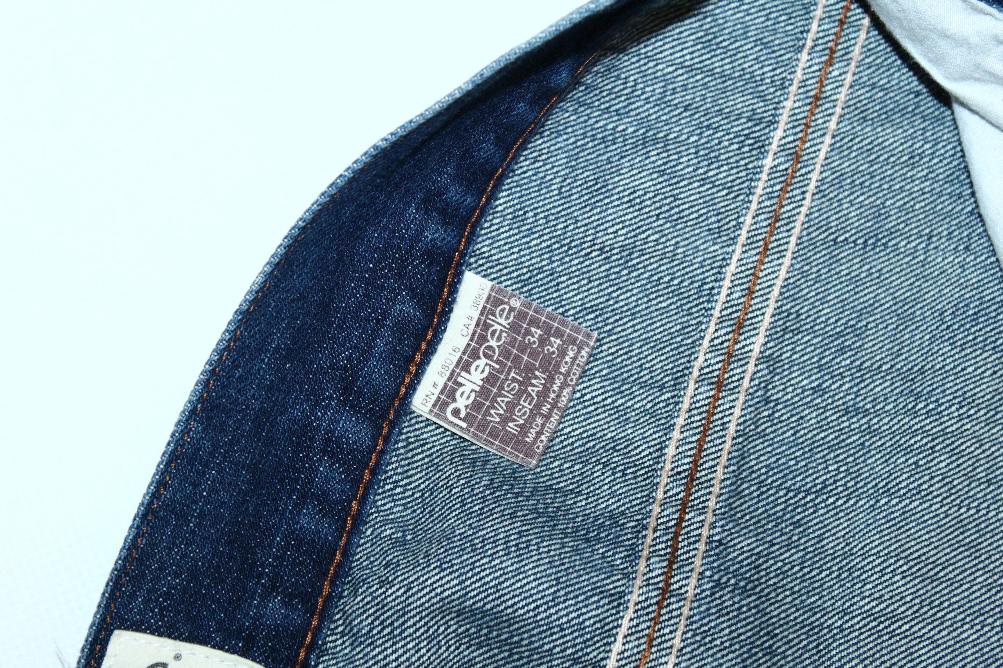Pelle Pelle Vtg Pelle Pelle Double Knee Faded Denim Baggy Rap Jeans Size US 34 / EU 50 - 6 Thumbnail