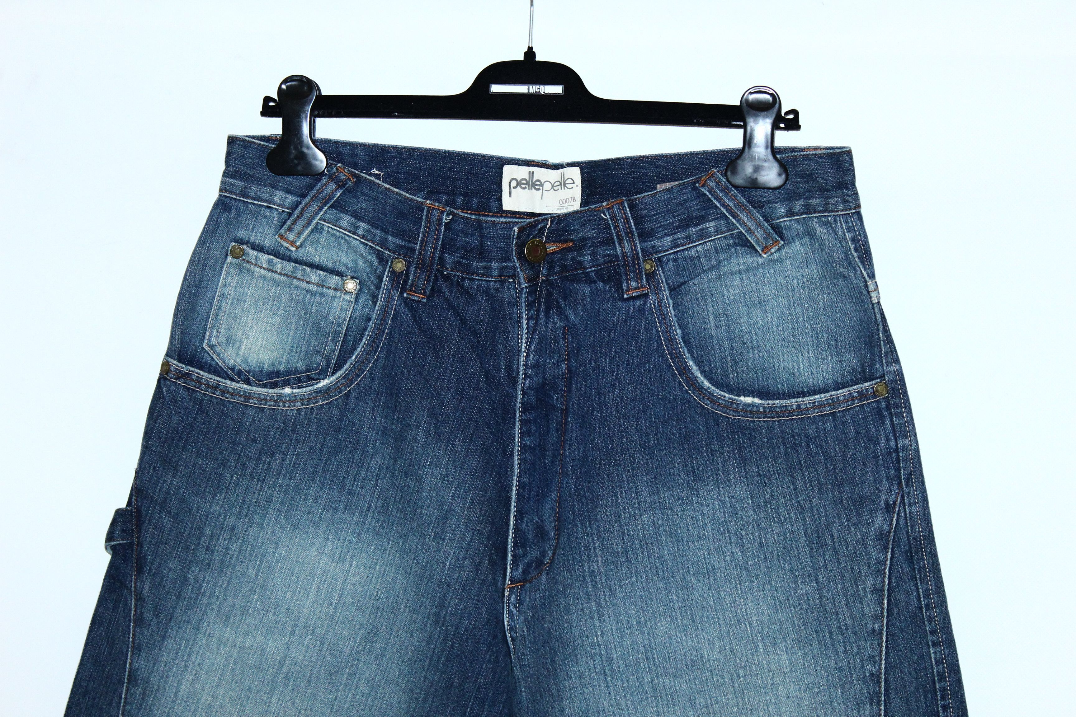 Pelle Pelle Vtg Pelle Pelle Double Knee Faded Denim Baggy Rap Jeans Size US 34 / EU 50 - 3 Thumbnail