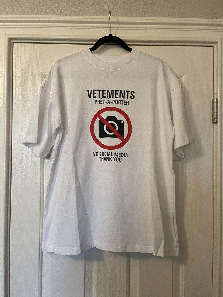 Vetements Vetements Antisocial No Social Media Thank You White T Shirt