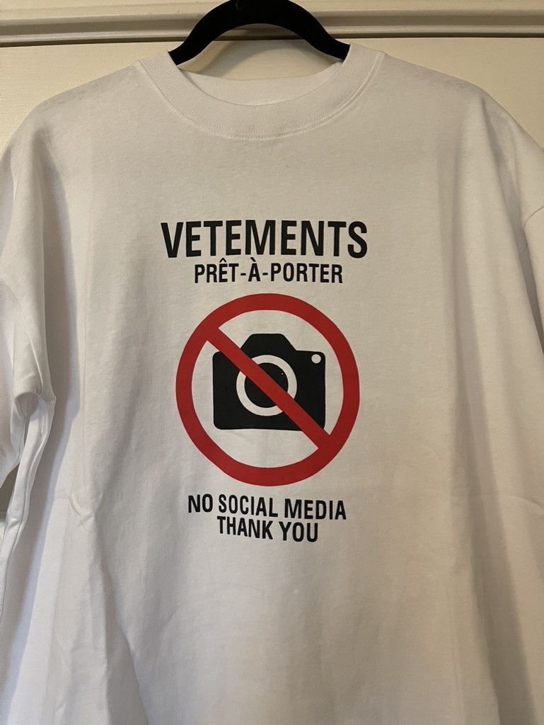 Vetements Vetements Antisocial No Social Media Thank You White T  